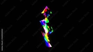 33 seconds of endless looping 3d computer generated graphic animation of colorful triangle shapes moving in symmetrical pattern on black background HD video motion graphics screensaver visualizer