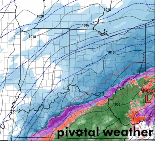 Latest HRRR esemble model run shows snow continuing till 8 PM as the system pushes east. | Bucyrus Ohio Weather
