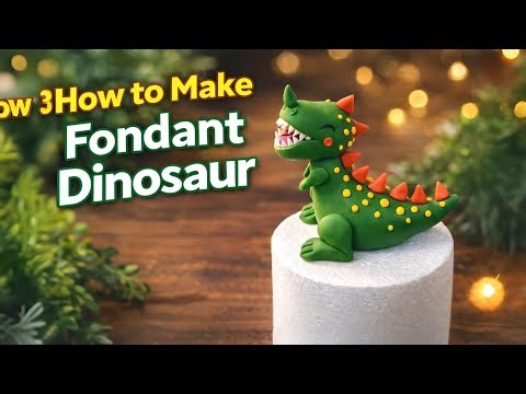 How to Make Fondant Dinosaur | Cute Dino Cake Topper Tutorial Step by Step