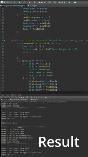 DoublyCircularLinkedList.java || DoublyCircularLinkedList Class Explained (Result Included)