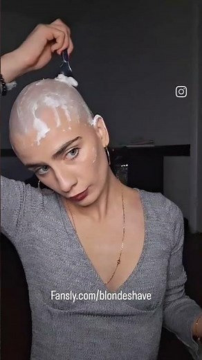 Shaving my head completely bald full video link in bio @BlondeShave #headshave #haircut #bald