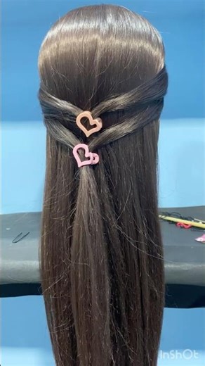 Simple nd cute hairstyle #hairstyles #shortsfeed #clawclip #shortvideo