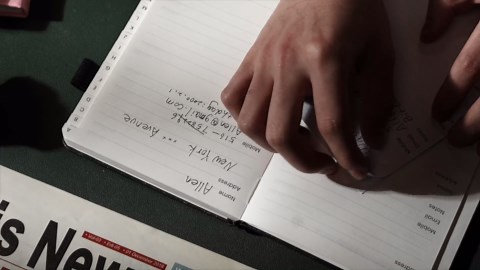 Address Book with Alphabetical Tabs, Hardcover Large Print Telephone and Address Book for Keeping Contacts Safe with Space for Important Website Passwords and Back Pocket 5'' x 7.6'' (Dark Blue)