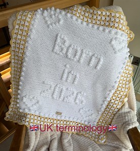 Born in 2026 Crochet Blanket Pattern | Granny Stitch | UK Terminology (PDF Pattern). - Etsy