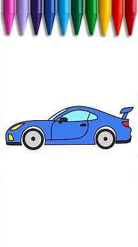 Let’s color this Car 🚗 Color with me Easy coloring guide for kids #vehicles #car #cars