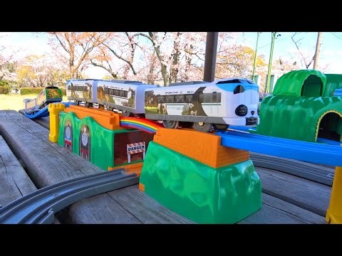 Plarail train toy. Japanese Panda Train & Spider-Man Train