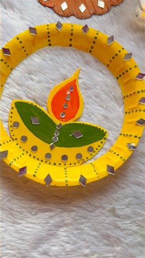 Waste Plate crafts for kids for Diwali #satisfying #diy #artscraft #art #shorts