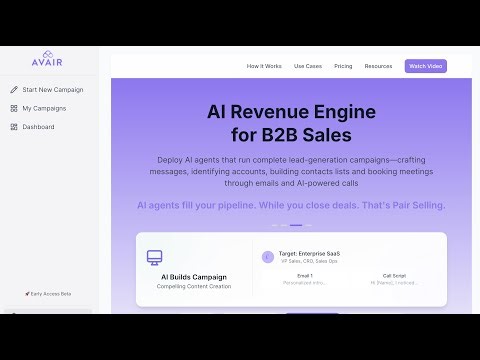 AI-Powered Lead Generation: Avair Demo of Pair Selling for B2B Sales