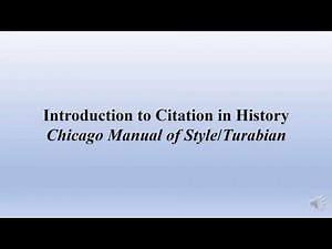 Introduction to Historical Citation Chicago Manual of Style