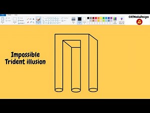 45.How to draw the impossible Trident illusion | Perception of Pipes - Optical Illusion in MS Paint