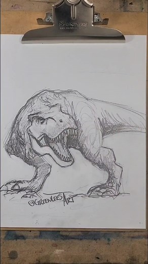 T-Rex Drawing Tutorial: Dinosaur Fanart in 3D