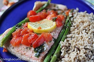 Sheet Pan Lemon Basil Salmon Foil Bake