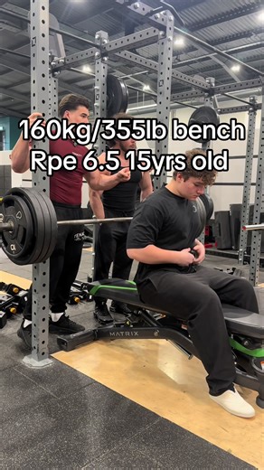 15-Year-Old Bench Pressing 160kg like a Pro