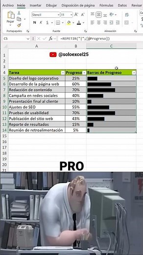 Así puedes crear una barra de progreso dinámica en Excel sin macros 📈