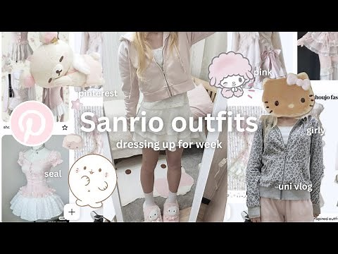 SANRIO OUTFITS 🌸| dressing as sanrio characters for week (hello kitty, my melody..) + uni vlog ୨୧˚
