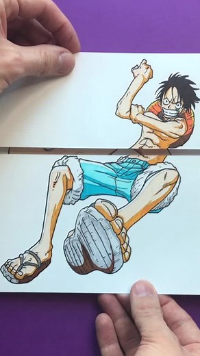 Easy Luffy Drawing Tutorial Using AR App | One Piece Sketch