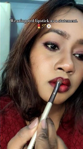 red lip 🍒🪄🌼 #beginnerfriendlymakeupforblackwomen