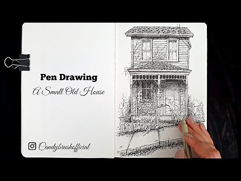 Pen & Ink Drawing #26 Drawing A Small Old House
