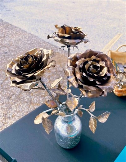 Stainless Steel Metal Roses - Etsy