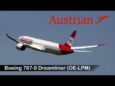 Austrian Airlines - Boeing 787-9 Dreamliner (OE-LPM) Takeoff at Vienna Airport RW 29 #planespotting