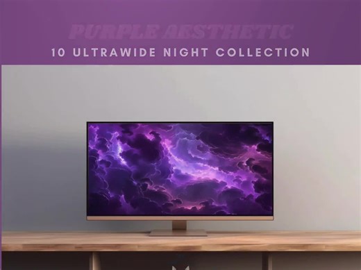 Purple Ultra Wide Wallpaper Purple Desktop Aesthetic Wallpaper Purple Forest Night Ultrawide Background Purple Sky Anime Wallpaper - Etsy