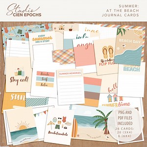Summer at the Beach Journaling Cards Project Life Cards Pocket Scrapbooking - Etsy Canada