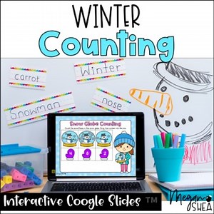Winter Digital Counting for Google Slides Distance Learning
