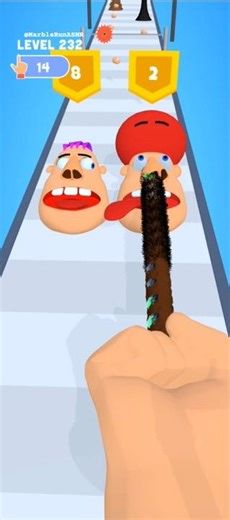 ☝️Finger Runner Stage-232 खेल Game strategy video #shorts #gameplay #gaming@marblerun-asmr