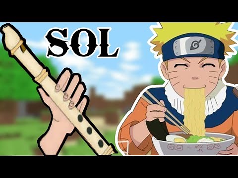 Naruto, Blue bird, flauta dulce fácil, tutorial con animación, easy flute recorder