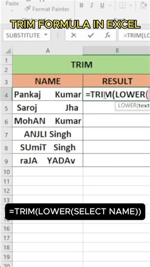 #TRIM FORMULA IN EXCEL