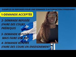 Demande d’autorisation d’enseigner : choix de réponse selon votre situation