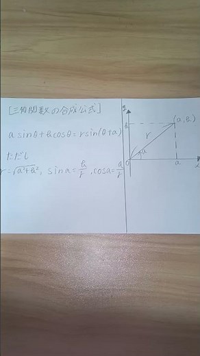 【1円でも多く稼げるようになるには？】数学の公式を覚える(7)三角関数の合成方式 #数学 #節約 #勉強垢 #大学生 #大学 #勉強 #福祉 #受験 #受験勉強 #彼氏 #恋人 #恋愛