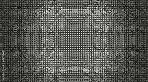 Abstract Grid Matrix Background with Alien Symbols Concept Loop Animation
