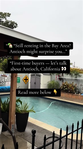 “First-time buyers — let’s talk about Antioch, California 👀 Home prices here are averaging around the low-$600,000s, which makes Antioch one of the more approachable entry points into homeownership in Contra Costa County. Homes are also sitting on the market roughly 50-60 days, meaning buyers have more negotiating power compared to the frenzy markets we saw before. And here’s the part many renters don’t realize… With programs like down payment assistance, some buyers may qualify with far less c