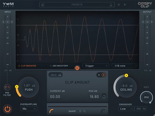 Crispy Clip by Yum Audio - Clipper Plugin VST3 Audio Unit AAX