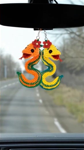 Adorable Crochet Snake Keychain | Amigurumi Snake with Flower