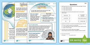 KS1 Igloos Reading Comprehension Activity