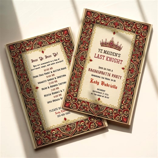 Last Knight Bachelorette Invitation, Editable Medieval Renaissance Hen Party Invite (digital Download, Canva Template) - Etsy