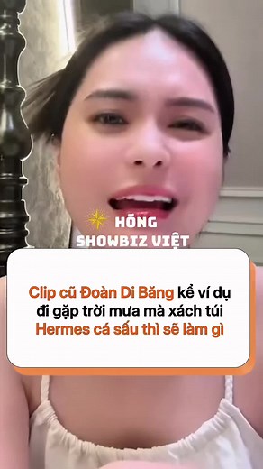 Đoàn Di Băng và chiếc túi Hermes cá sấu trong mưa