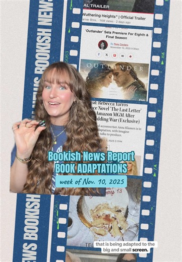 Your weekly book adaptation news report for the week of November 10, 2025! As always, sharing every update we’ve received about book adaptations from premiere dates, trailers, first look images & so much more 💕📖🎬 #bookadaptation #booktoscreen #bookishnews #booknews #whattowatch