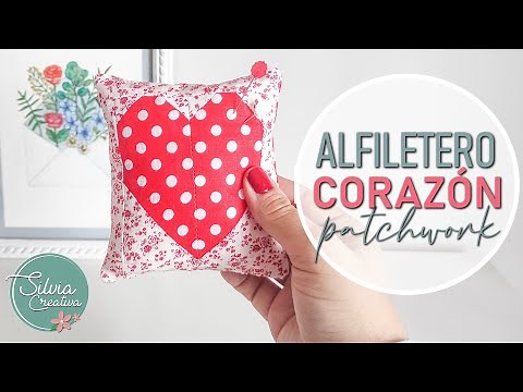 Alfiletero CORAZÓN de patchwork - Tutorial paso a paso