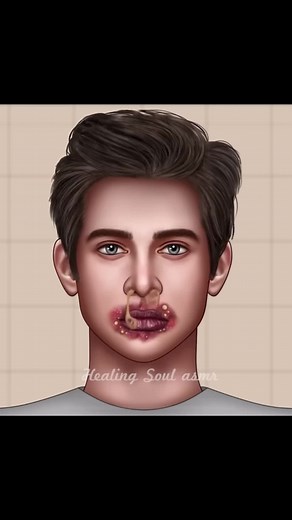 ASMR Mouth sores and ulcers inflammation treatment #animation #asmr #satisfying #transformation #foryou