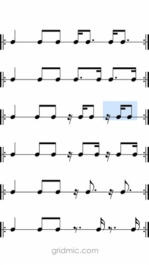 Gridmic - Rhythm Reading on Instagram: "Fun syncopation! 🎶 #rhythm #sightreading #musician #musiclesson #musiceducation #musicchallenge #drummer"