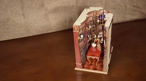 DIY Book Nook Kit, Beauty and The Beast, Dollhouse Miniature, Booknook Bookshelf Insert Decor Alley 3D Wooden Puzzle, Bookends Model Building Kit with LED Light for Adults, Enchanted Library