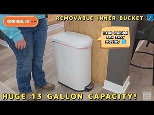 The Ultimate 13G Slim Stainless Steel Trash Can! 🗑️✨
