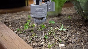 📢 New in the #FarmBot Genesis and Genesis XL v1.6 kits: The Rotary Tool. Featuring a 24 volt DC motor, interchangeable implements, and an adjustable motor angle allowing FarmBot to perform light duty weed whacking, soil surface milling, and drilling operations. 🤖 🌱 Learn more at https://farm.bot/pages/genesis | FarmBot