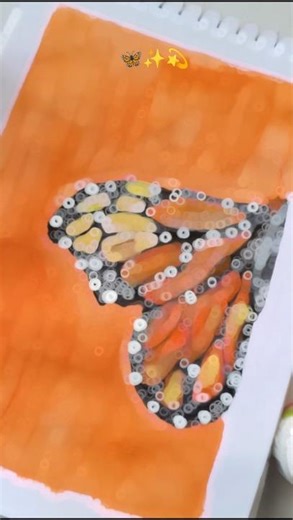 Painting a Vibrant Monarch Butterfly 🦋 ✨💫#paintingtutorial #easypainting #butterflypaintingtutorial