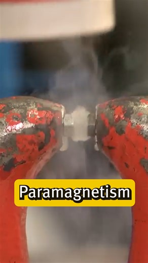 216K views · 2.8K reactions | Liquid oxygen has paramagnetic properties 鱗 When you pour it between two poles of a strong magnet (at room temperature) the liquid is held there until it boils back into a gas. | Royal Institution of Great Britain | Facebook