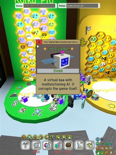 Acı dolu denemelerden sonra Blue Hive olarak Digital Bee'yi aldım :D #digitalbee #beeswarmsimulator #robobear #rbc #witherlordatakan #youtube