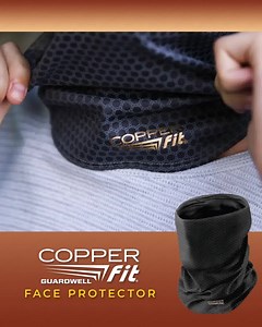 Copper Fit® GuardWell Face Protector is designed to help bring you peace of mind. ➡️ Stylish, Easy to Breathe and Comfortable Fit for All Day Workwear! ➡️ Sure-fit, non-slip, light-weight design for all-day comfort ➡️ Thermal-regulated Smart Technology to help keep you cool ➡️ 30 UPF helps protect against harsh elements ➡️ Copper-infused to reduce bacteria that cause odors ➡️ Washable, reusable, unisex style | Copper Fit